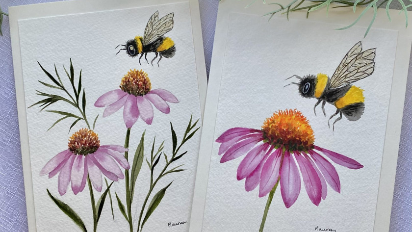 NEW Watercolour with Maureen: Bees & Blossoms